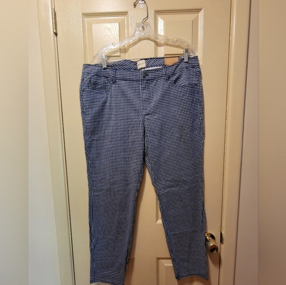 🌻 G.H. Bass & Co. Skinny Jeans Denim & White Houndstooth Pattern Size 16 NWT